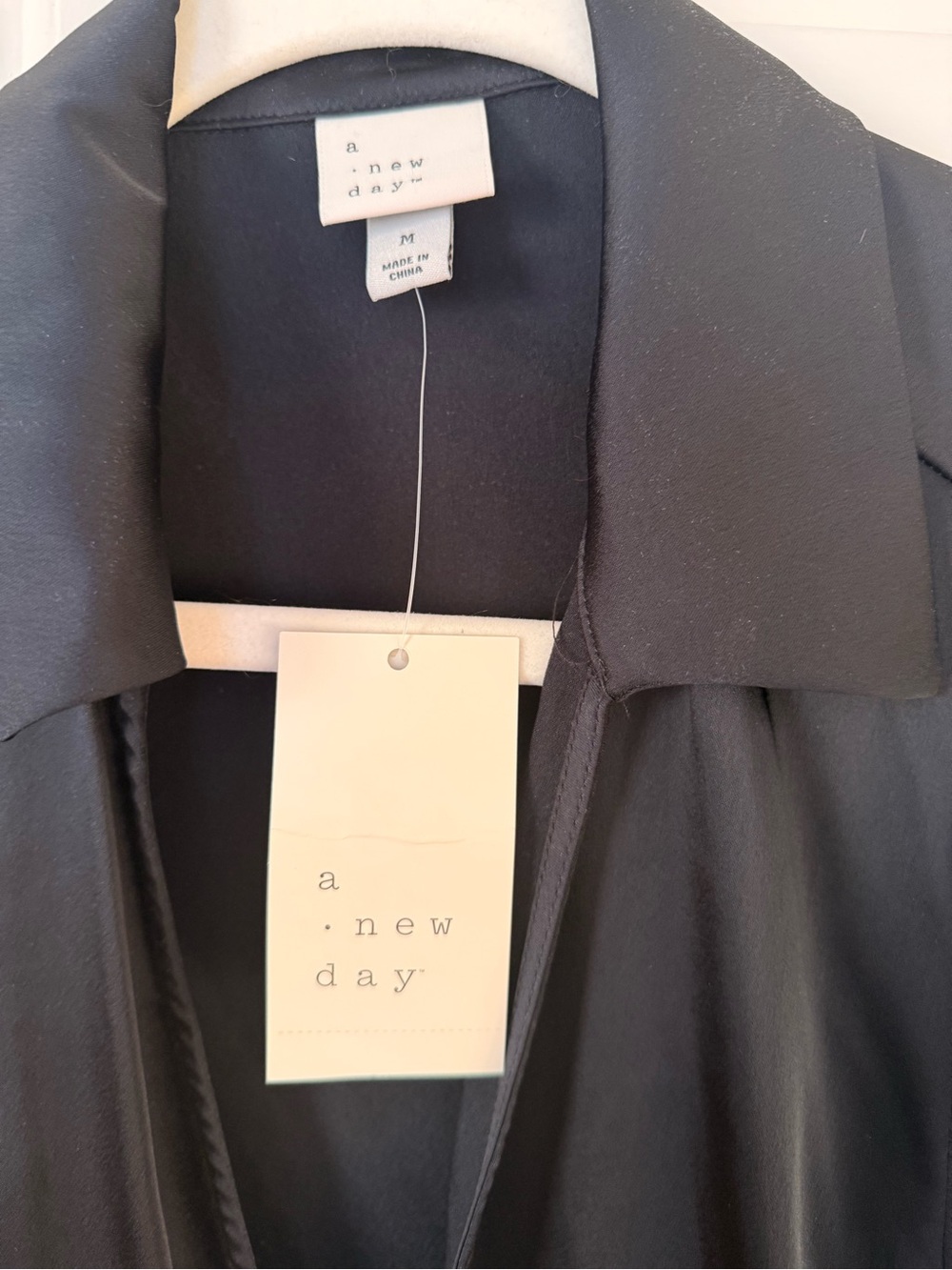 A New Day Women’s Black Tie-Front Satin Matching Set - Picture 5 of 8